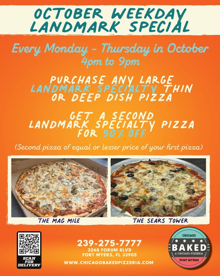 OCTOBER WEEKDAY LANDMARK SPECIAL