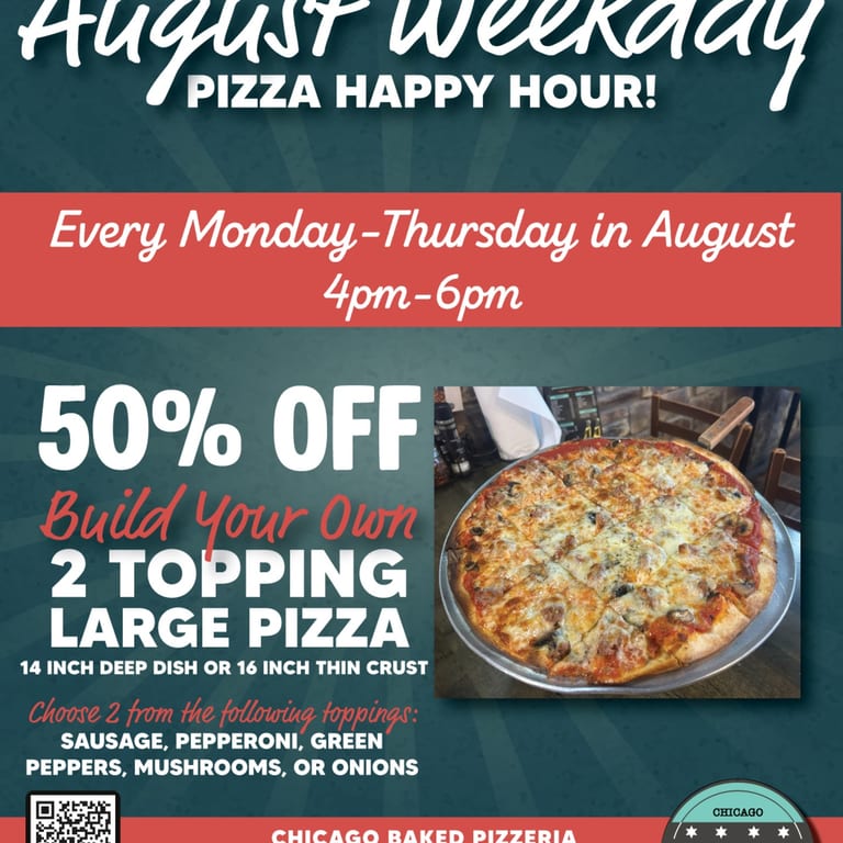 August Pizza Happy Hour Is Here!