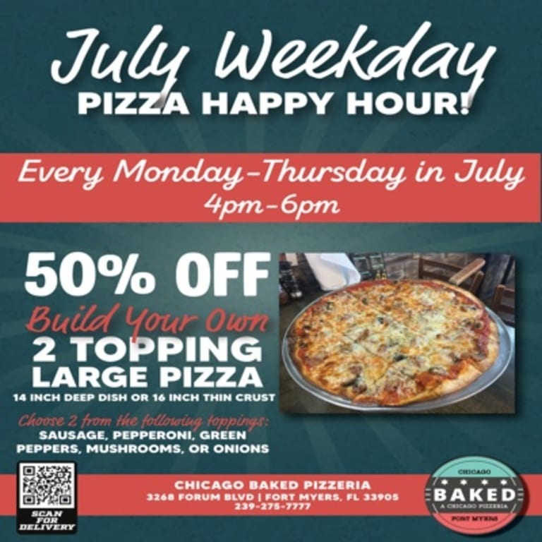 July Pizza Happy Hour Is Here!