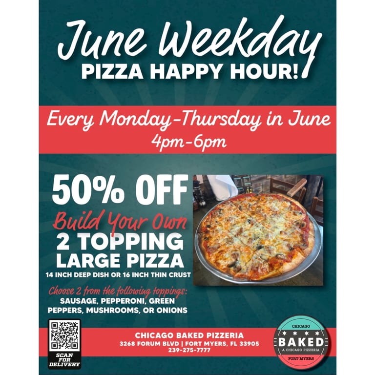 June Pizza Happy Hour Is Here!
