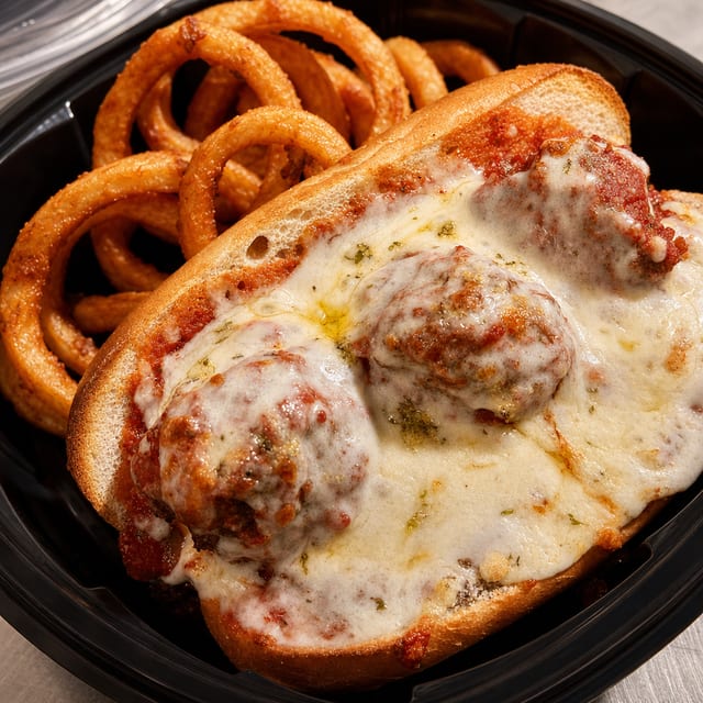 Homemade Meatball Sandwich.