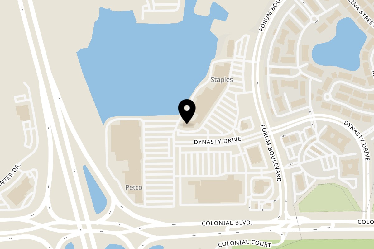 Map showing the location of Baked (Formerly Buddyz) on 3268 Forum Blvd in Fort Myers